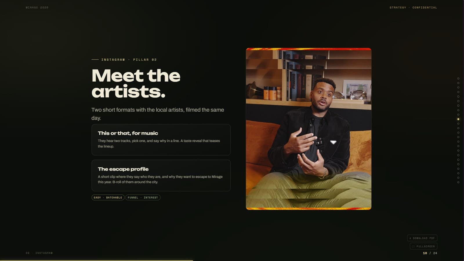Slide: pillar 2, meet the artists