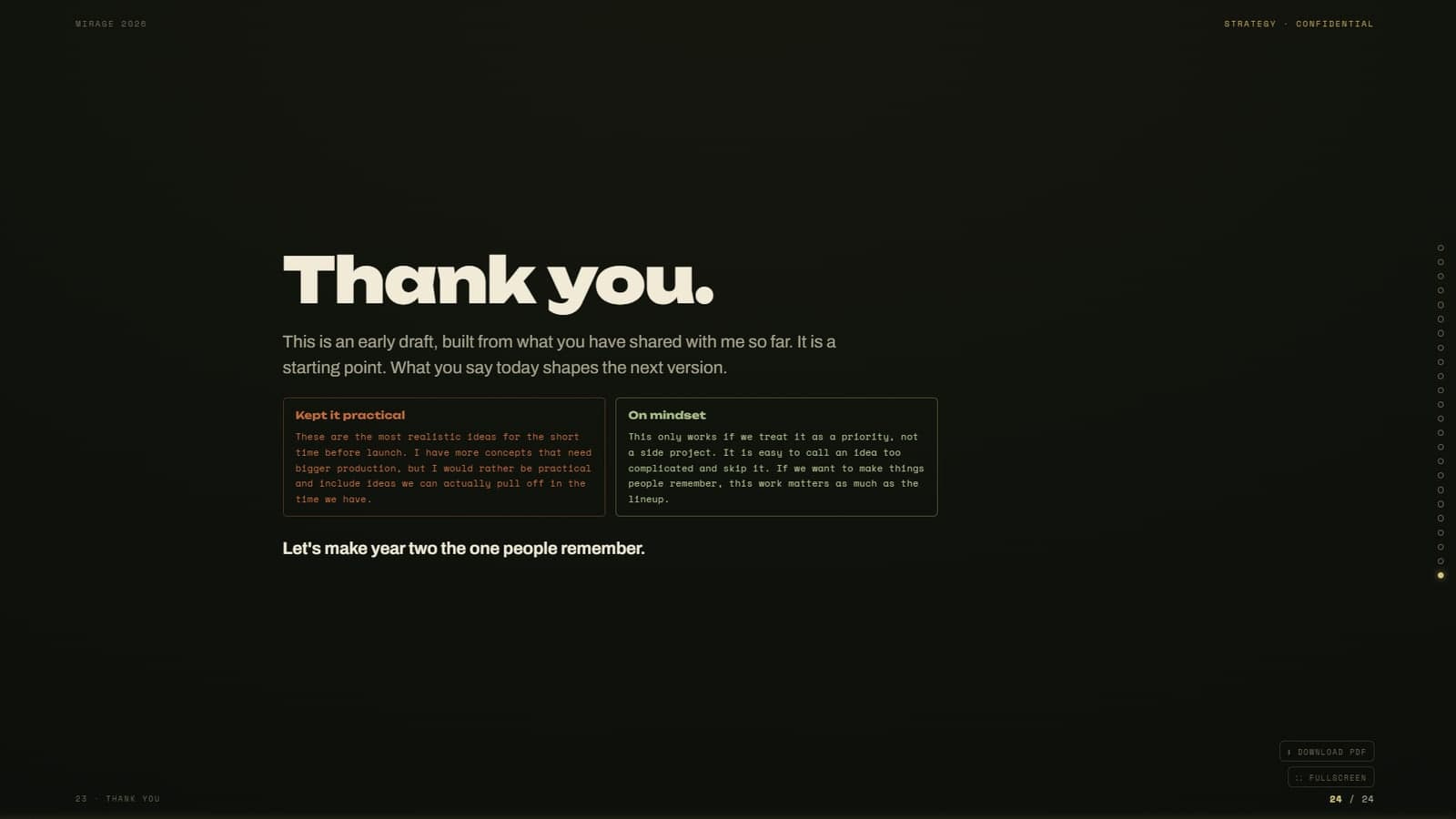 Closing slide: thank you